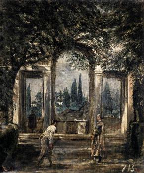 Diego Rodriguez De Silva Velazquez : The Gardens of the Villa Medici in Rome